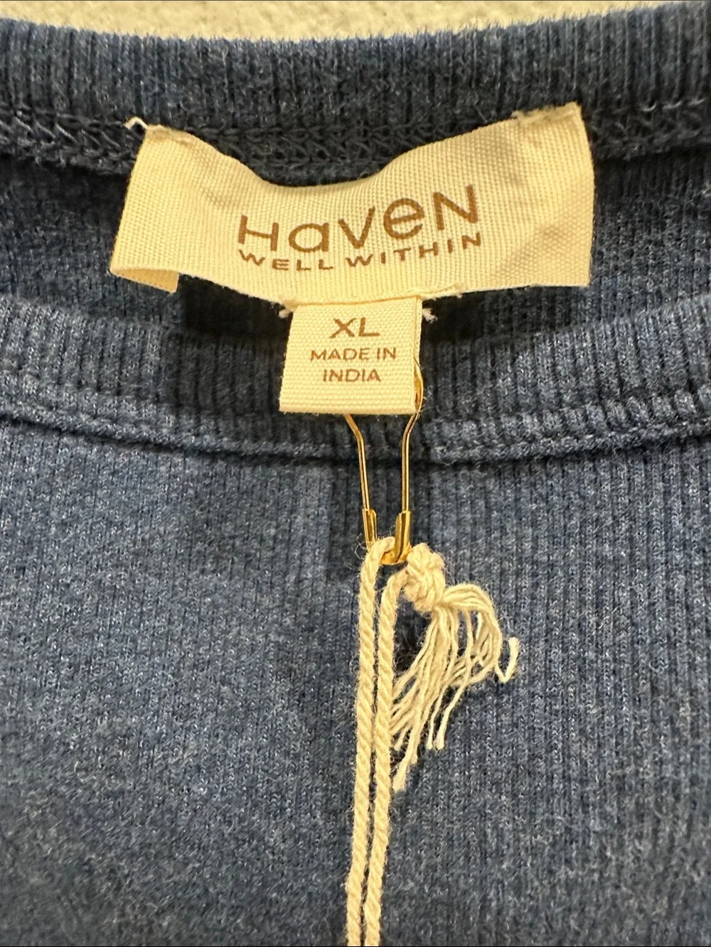 Haven Well Within blue Organic Cotton Ribbed Knit Dress size XL NWT lounge - Picture 5 of 7